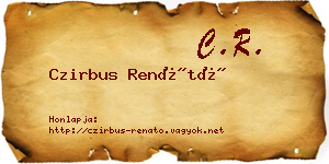 Czirbus Renátó névjegykártya
